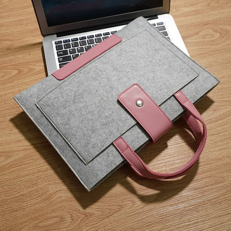 

Custom Felt Business Tote Bag Felt Laptop Bag With Handles, Same as pic. or customized