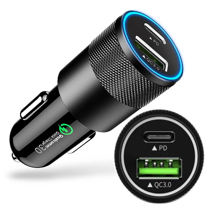 

SHANPIN 18W 36W 2 usb port travel pd type c fast charging PD car charger