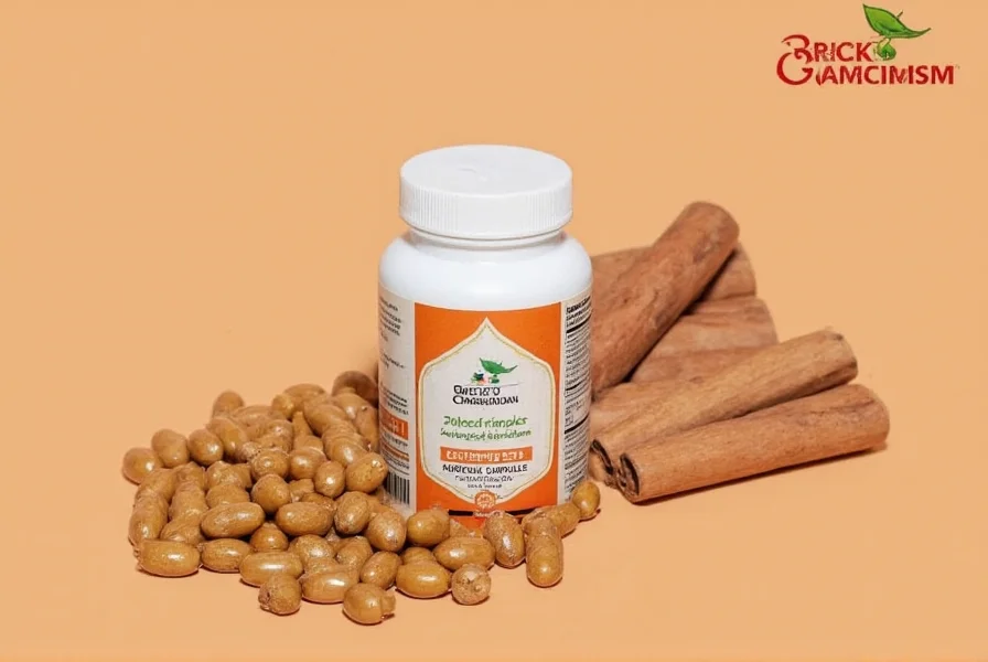 Illustration showing proper dosage measurement for ceylon cinnamon capsules with measuring tools