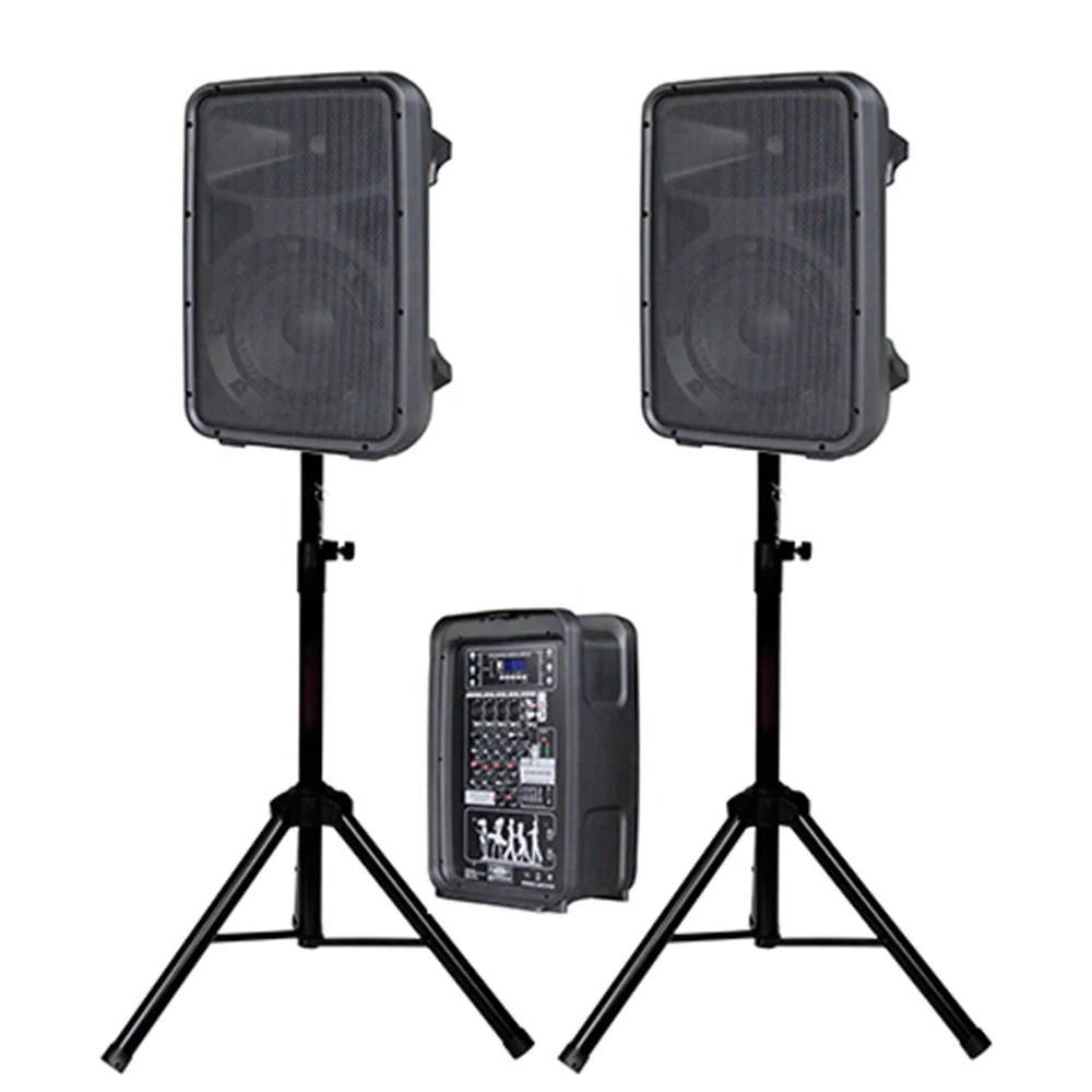 Powered Mixer Combo 2x8" Wireless Karaoke Sets Professional Audio 800w 4 Channel Metal Speakers