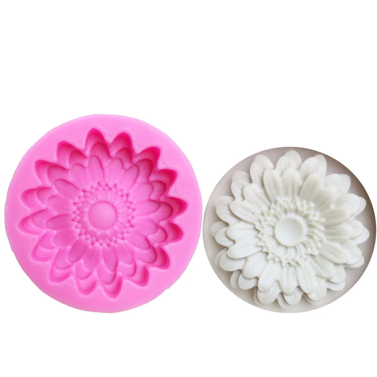 

Chrysanthemums Mold Flowers Silicone Moulds 3D Jelly Cake Molds Sunflower Cake Decoration Tools Wholesale, As photo