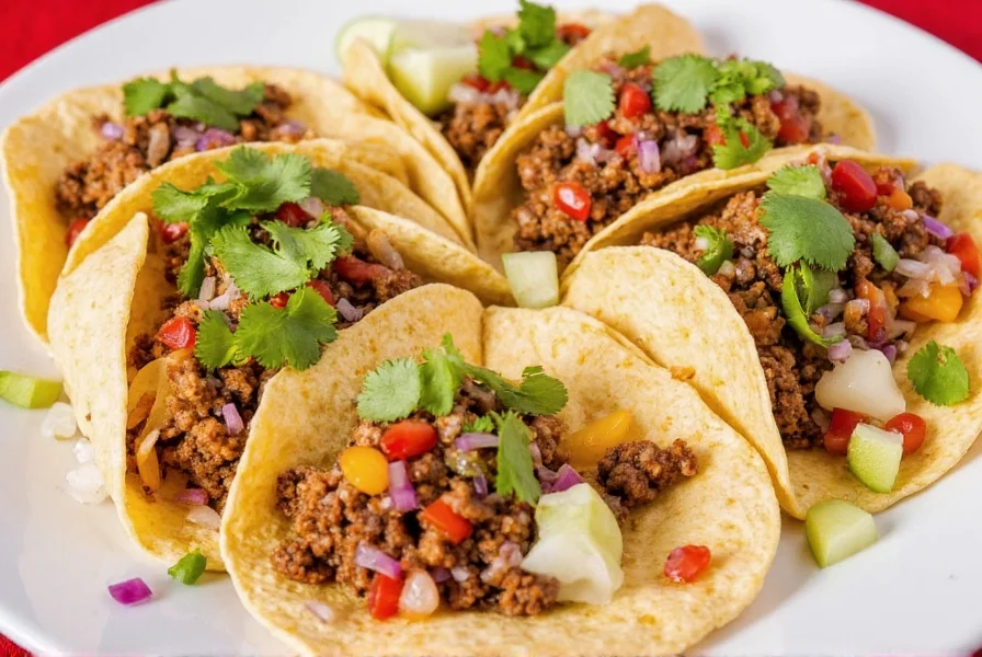 Assorted tacos with different toppings
