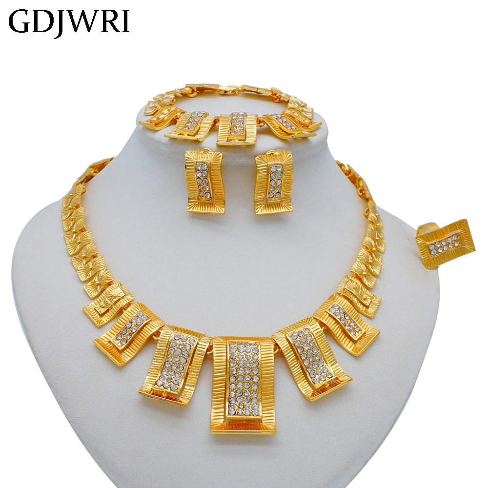 

GDJWRI african bold jewelry set dubai gold jewelry wedding necklace for women BJ1005, Picture shows