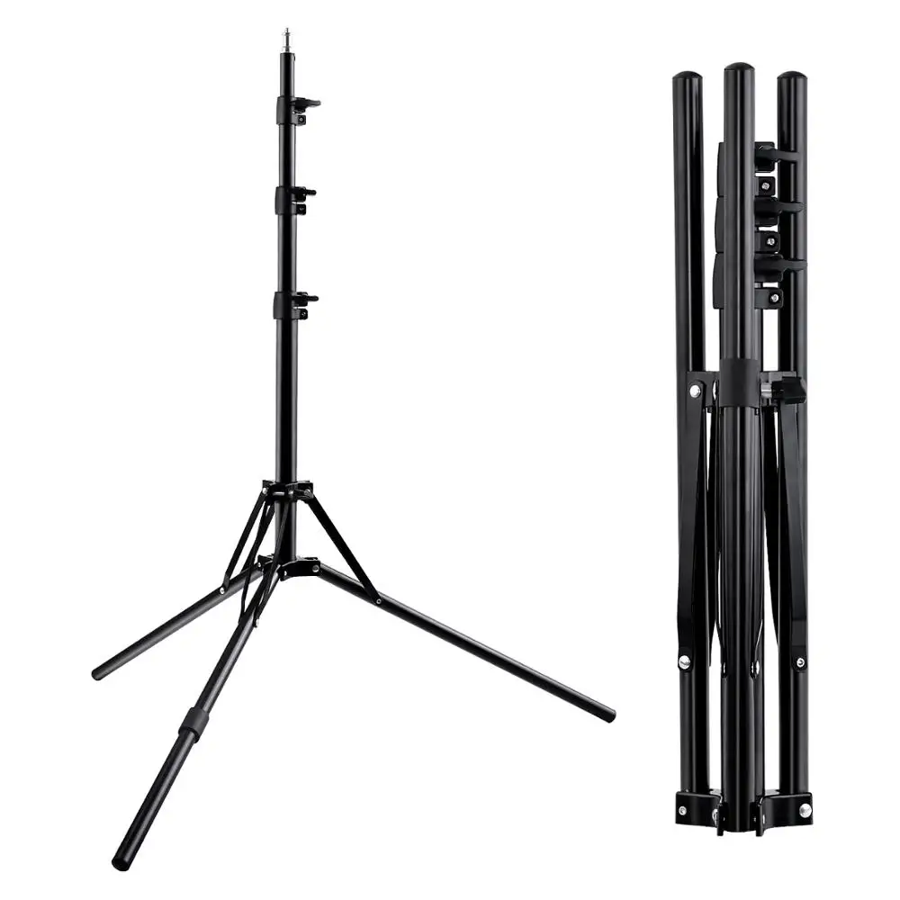 

FOSOTO Tripod Light Stand &1/4 Screw portable Head Softbox For Photo Studio Photographic Flash Umbrellas Reflector ring light, Black