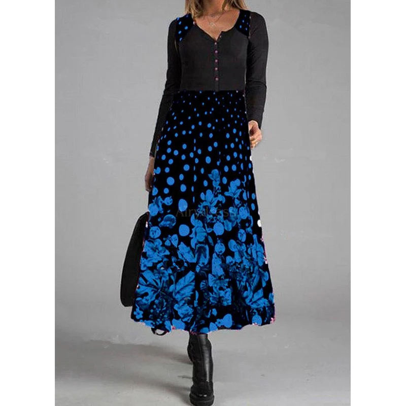 

Newest casual dresses Joining together floral printing pencil women's dresses