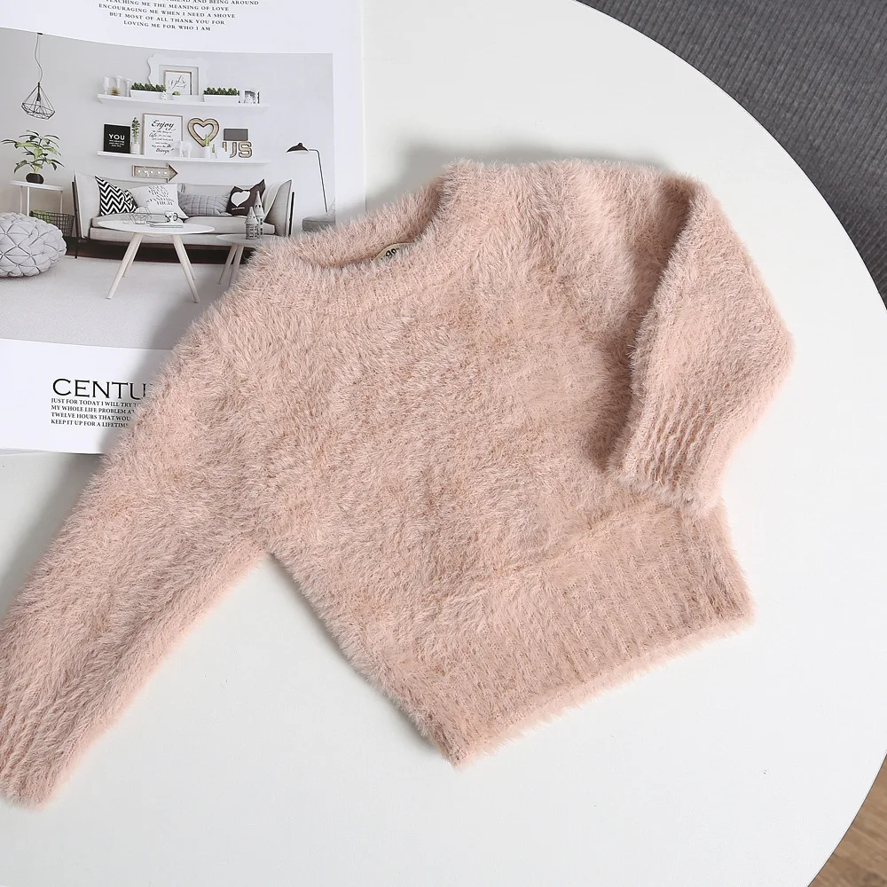 Toddler Kids Warm Mink Cashmere Sweater Solid Color Unisex Baby Girl ...