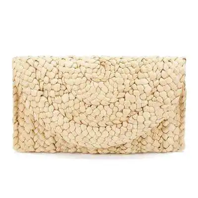 

Fashion Straw Hand Bag Women Summer Beach Envelope Clutch Bag Handbags, Black, red, blue, green, pink