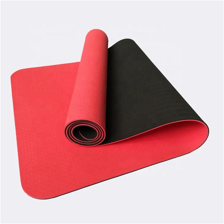 

Wholesale Anti Skid 6MM Custom Logo Eco Friendly TPE Yoga Mat With Carrying Strap For Fitness Or Training, As picture