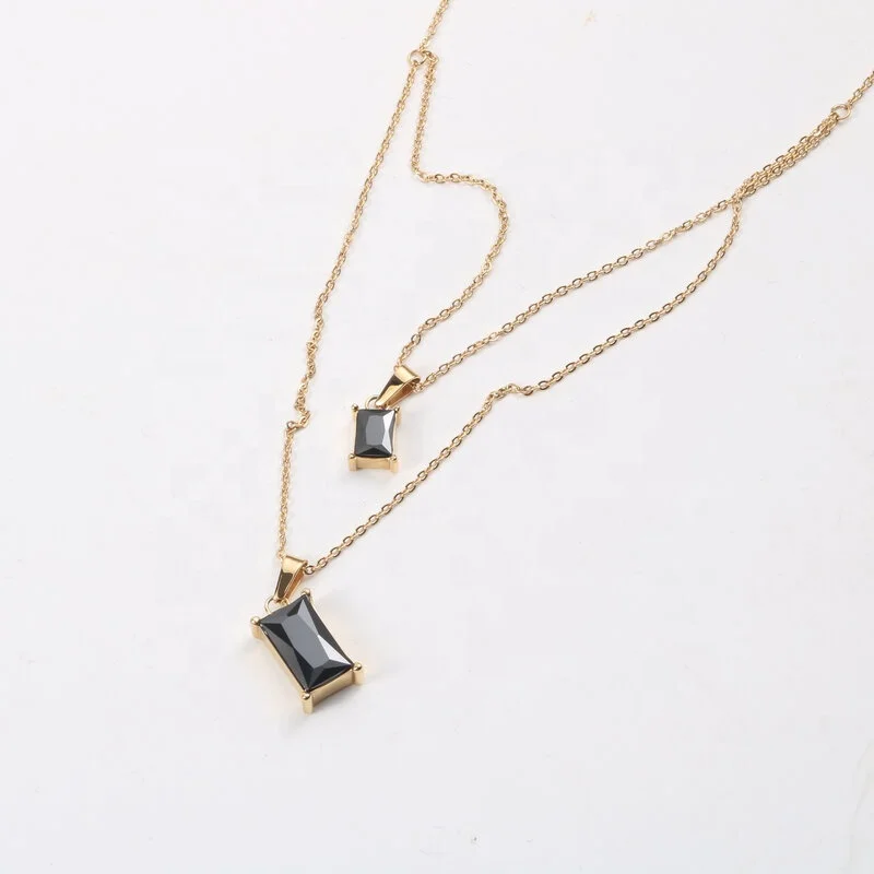 

18K Gold Plated Layered Stainless Steel Necklace, Gold color