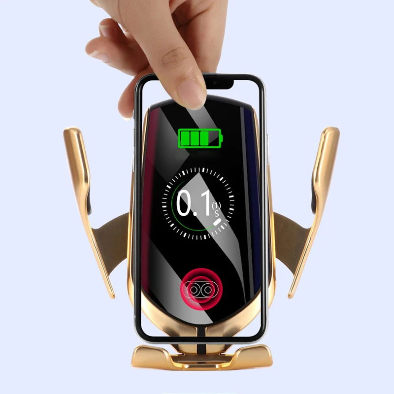 Support de t&eacute;l&eacute;phone De Voiture 10W Chargeur Sans Fil Qi Pour Iphone Pour Samsung 2020 Nouveau Produit Usine En Gros R1 Voiture chargeur - ANKUX Tech Co., Ltd