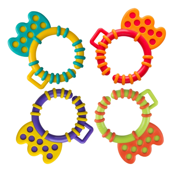 

Environmentally friendly plastic baby teething ring link rings toy for children learning activities, Multi