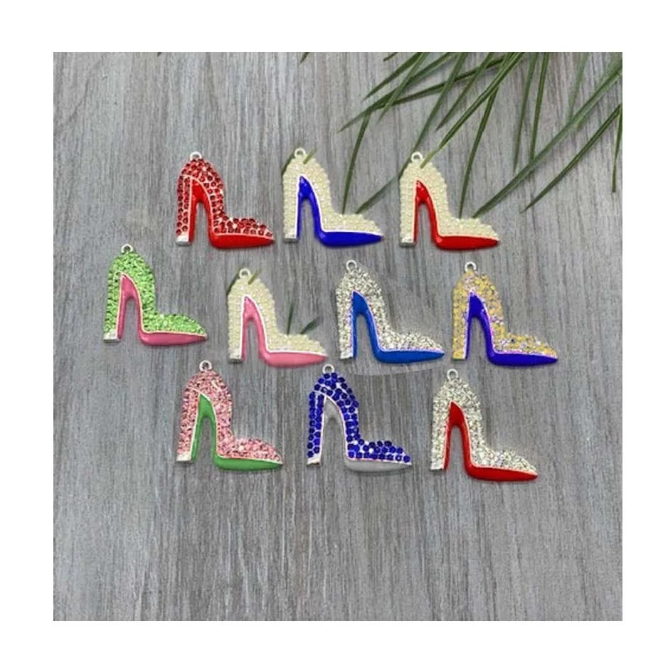 

Multi Color Epoxy High Heel Shoe charm Designer Charm Pendant Jewellery DIY Jewelry Accessory For Bracelets