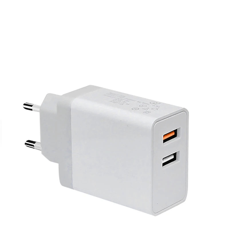 

PUJIMAX 2 Ports Fast Charger QC 3.0 USB Charger for iphone samsung mobile phone Charge, White
