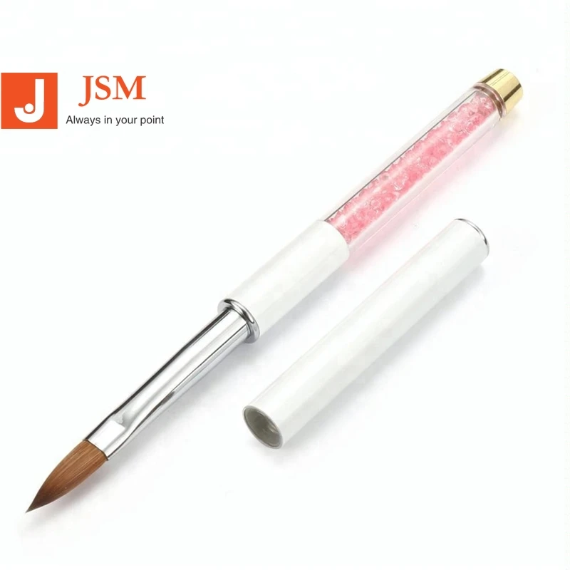 

Clearance1Pc Acrylic Rhinestone Nail Brush Pink Kolinsky Hair Professional Painting Drawing Tool #10 NP050