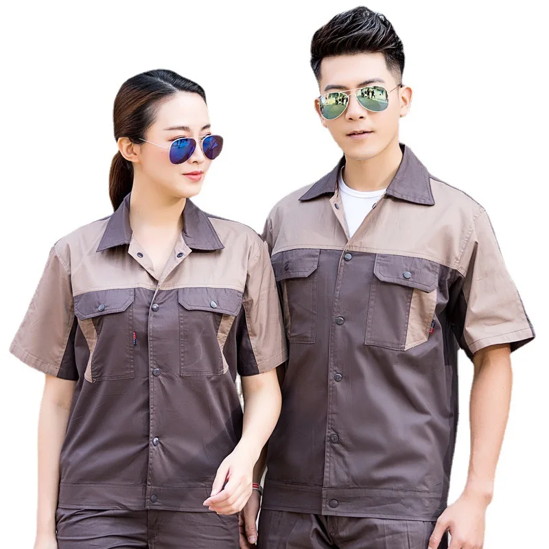 

Quality Factory Construction Industrial Short Sleeve and Pants Safety Worker and Labor Workwear Uniform Sets, 4 colors