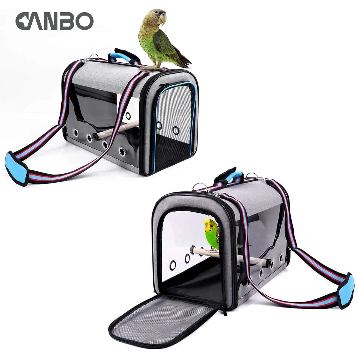 

Bird Travel Cage Bag Portable Pet Bird Parrot Carrier Transparent Breathable Parrot Carrier Lightweight Bird Travel Cage, Grey