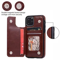 

2020 Newest Magnetic Flip Card Holder Case Bag for iPhone 11 pro PU Flip Wallet Leather Case for iPhone 5 6 7 8 X