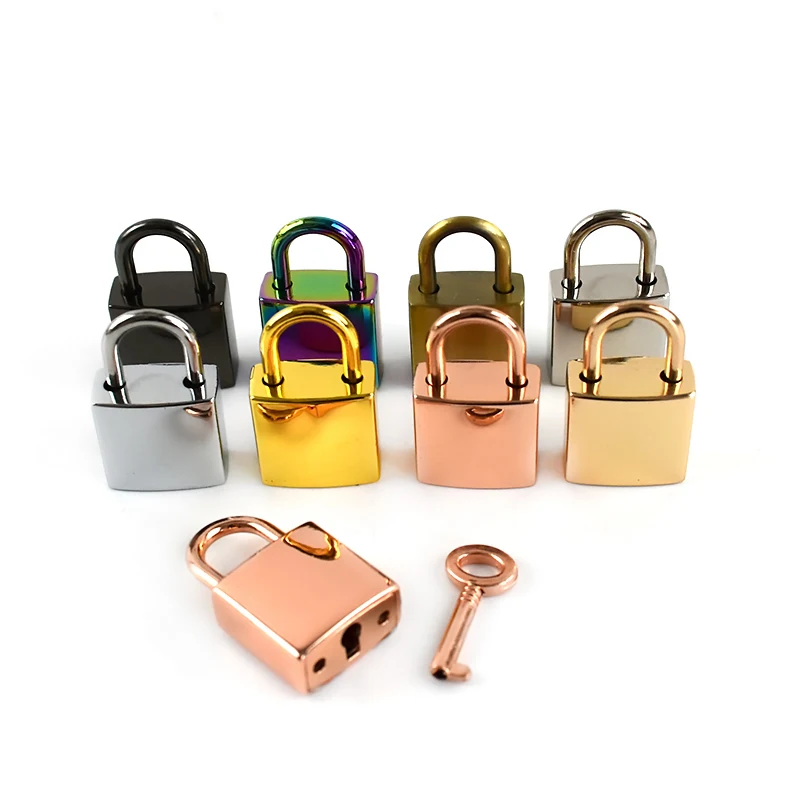 

Meetee G9-1 20*35mm Decorative Padlock With Real Key Bag Accessories for Handbag Square Locks Accessories Glossy Real Lock, Gold, gun black, silver, bronze