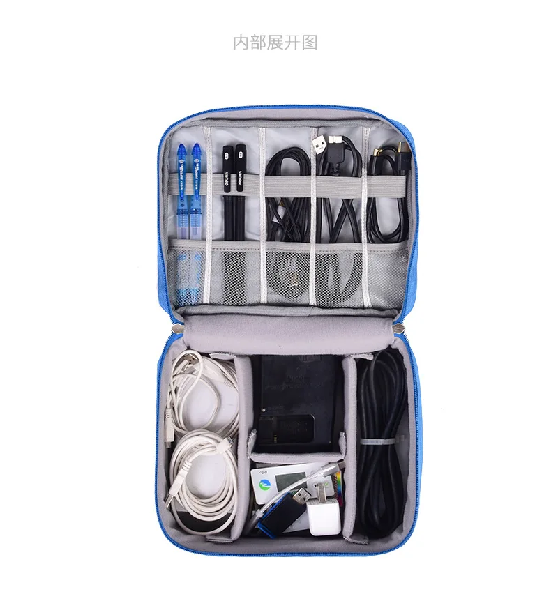 

300D Portable Zipper Travel Gadget Digital Electronic Accessories Storage Cable Organizer Bag, 6 colors