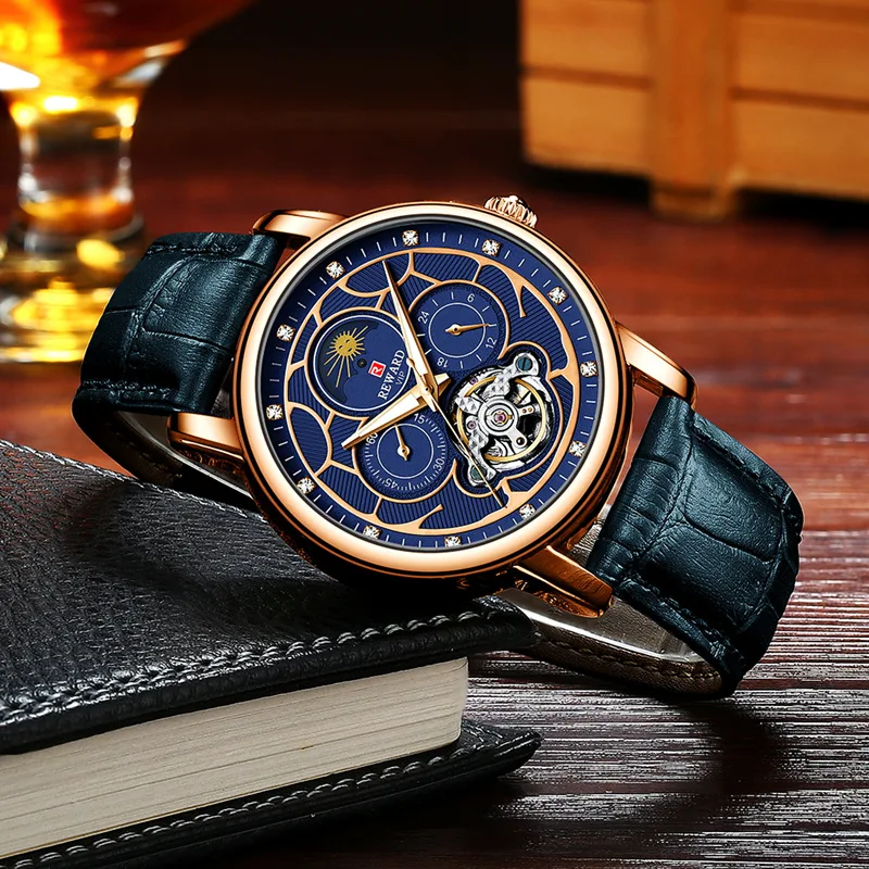 

Reward New arrivals luxury 2021 mechanical watch Custom logo stainless steel casual watch men automatic reloj automatico hombre