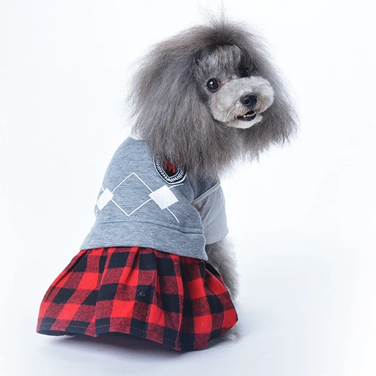 

Pet clothing Teddy puppy dog clothing autumn/winter new school style striped jeans
