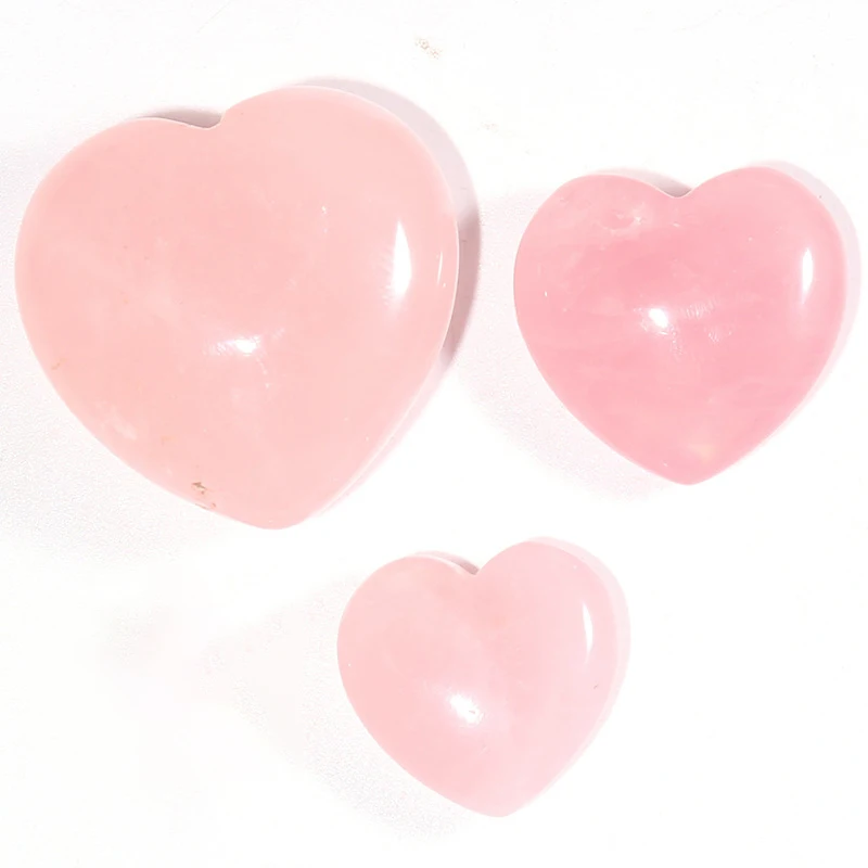 

Wholesale natural stone crystal agate rose quartz heart shape ornaments gemstone handicraft decorative accessory