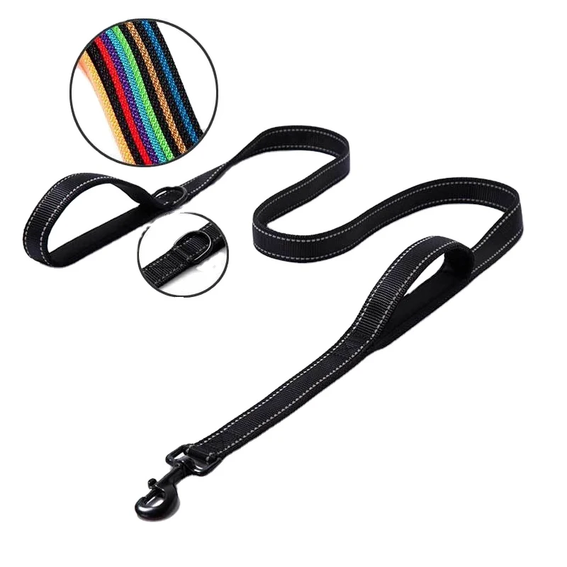 

One Piece Shipment 5FT Heavy Duty Nylon Rope Dog Leash With 2 Neoprene Padded Handle