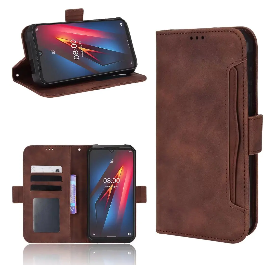 

Multi Card Slot Cattle Stripe Flip Wallet Leather Case For Ulefone Armor 8, As pictures