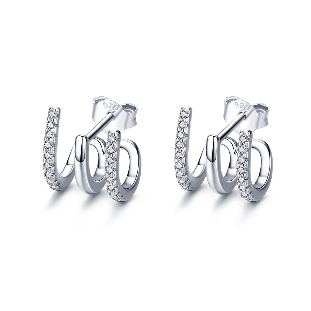 

Brilliant cubic zirconia jewelry 925 silver stud earring for girls