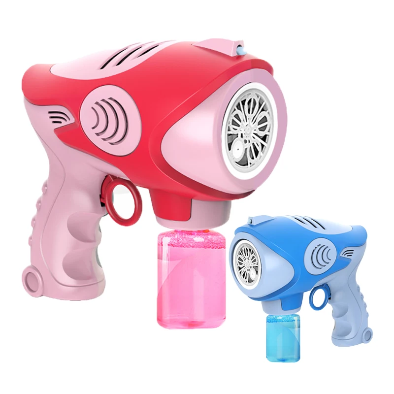 

2023 NEW cute shape automatic bubble gun machine toys with light and music for kid
