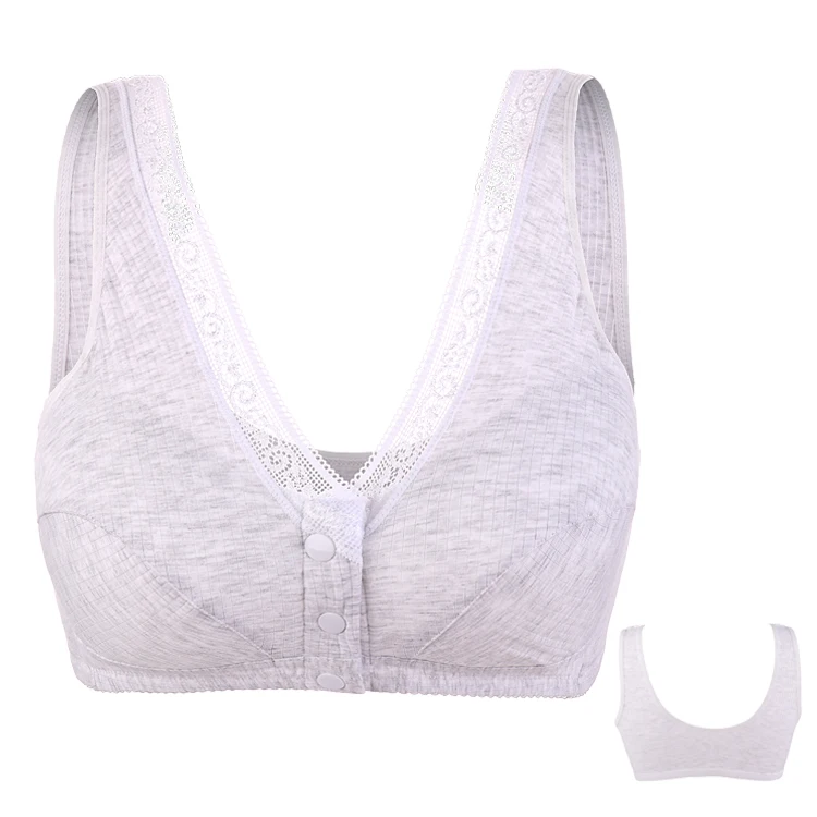 

Sexy lace Plus Size Maternity Underwear Fitness Women Elderly Nursing Bra, Skin color, grey, pink