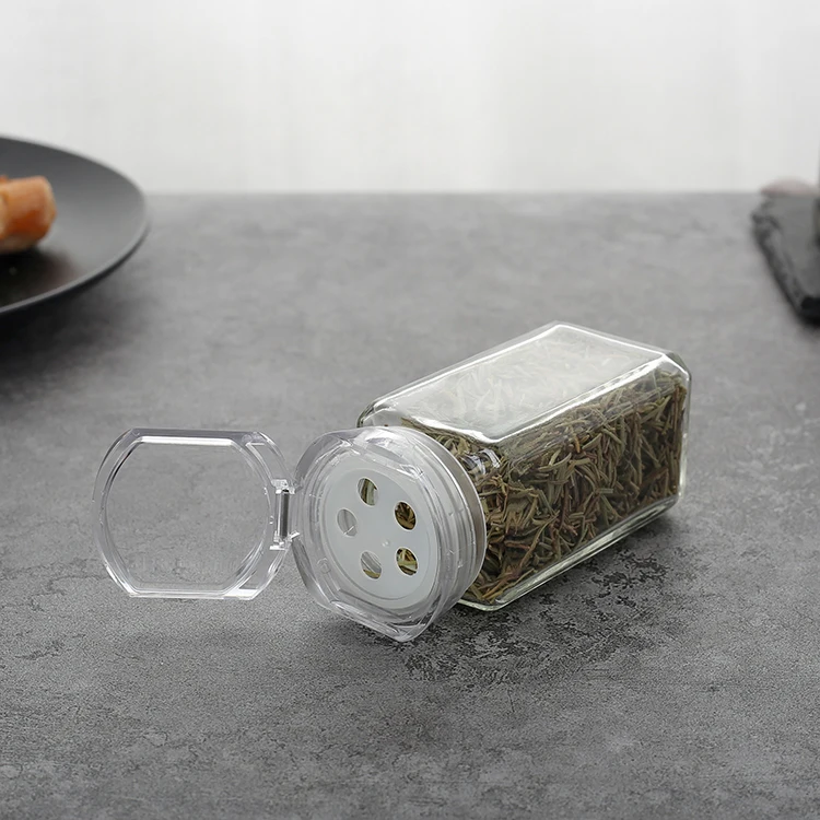 

Square 1.5oz custom modern plastic mini small salt and pepper spice shaker bottle plastic picnic camping