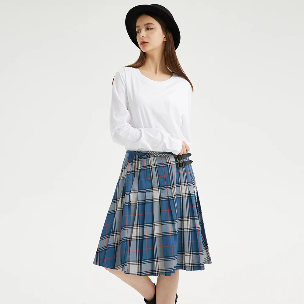 

Fashion design mini college wind high waist plaid pleated short skirt