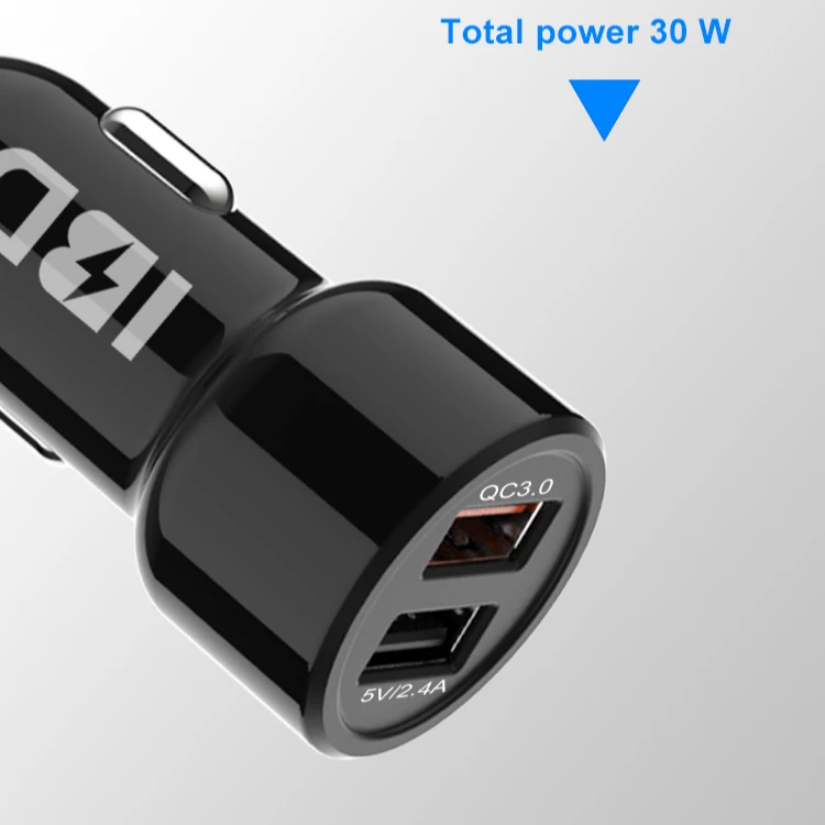 

Consumer electronic car accessories mobile phone 12v quick charge 3.0 dual car charger usb 5v/2.4a fast charger for smartphone, Grey,black or white or oem