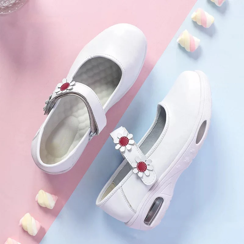 

Original Factory Cheap White Summer Cute Soft Wedge Hook and Loop Doctor and Nurse Medical Shoes Work Shoes