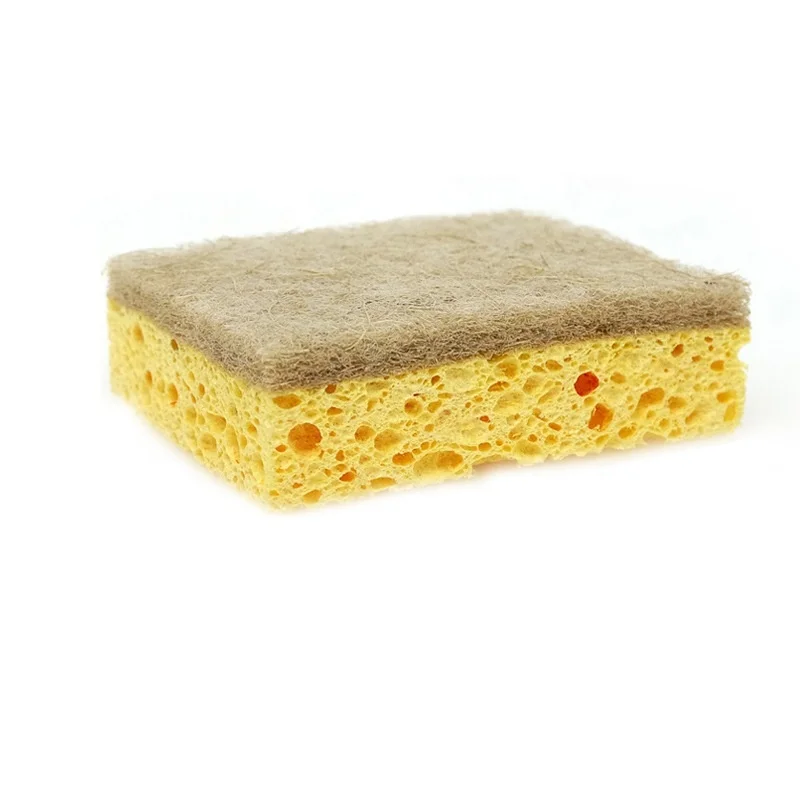 

VIVBIO Natural kitchen sponge scouring pad cellulose wood fiber sisal coconut fiber plastic free non toxic long lasting