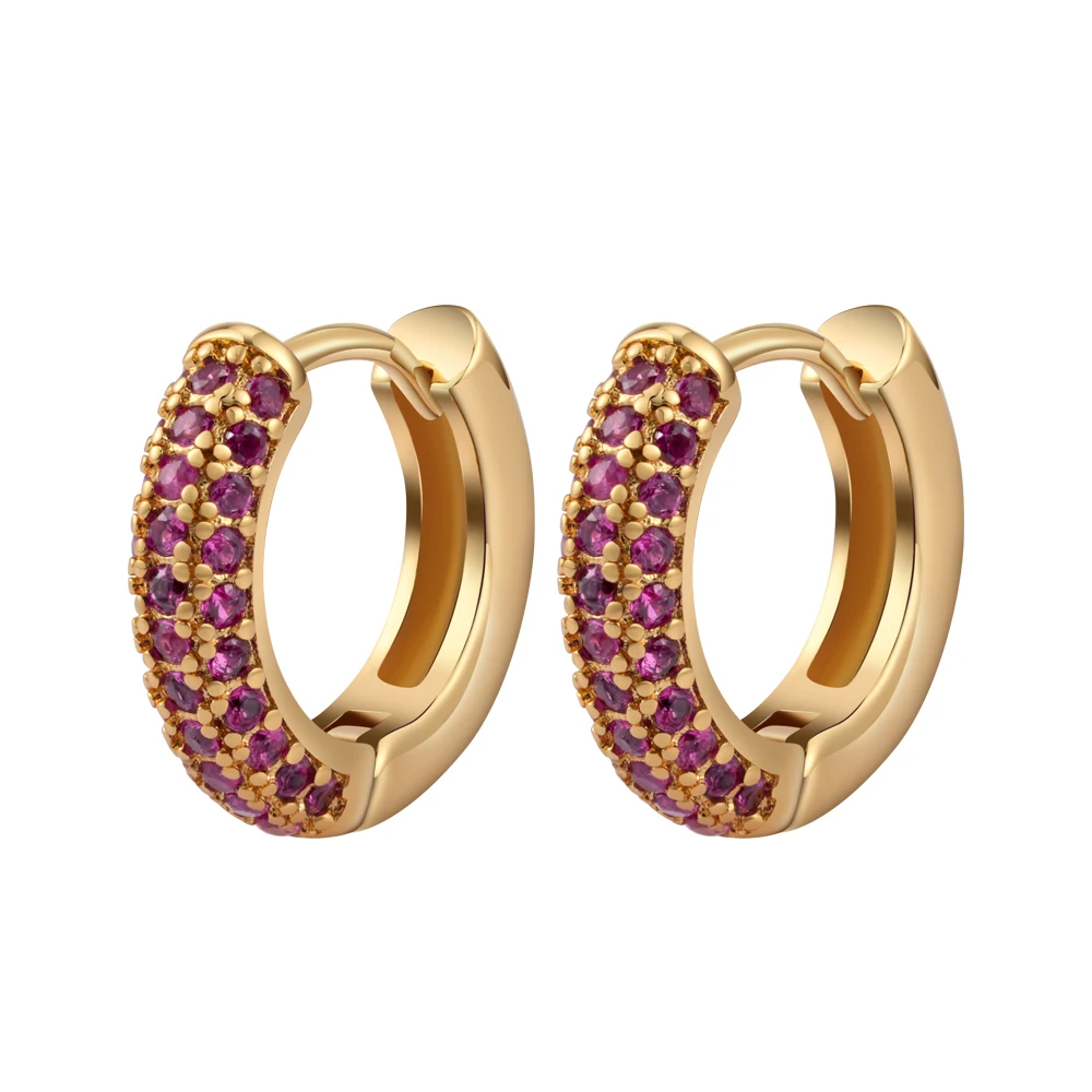 

Temperament Colorfast Earrings Sparkling Zircon C-shaped Earring for Women Girls