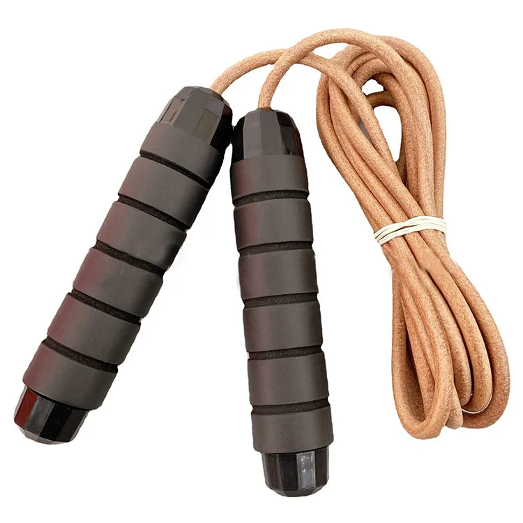 

Sport Weighted Leather Jump Rope Adjustable heavy Skipping Rope for exercise Quiet Training Boxing Fitness saltar la cuerda