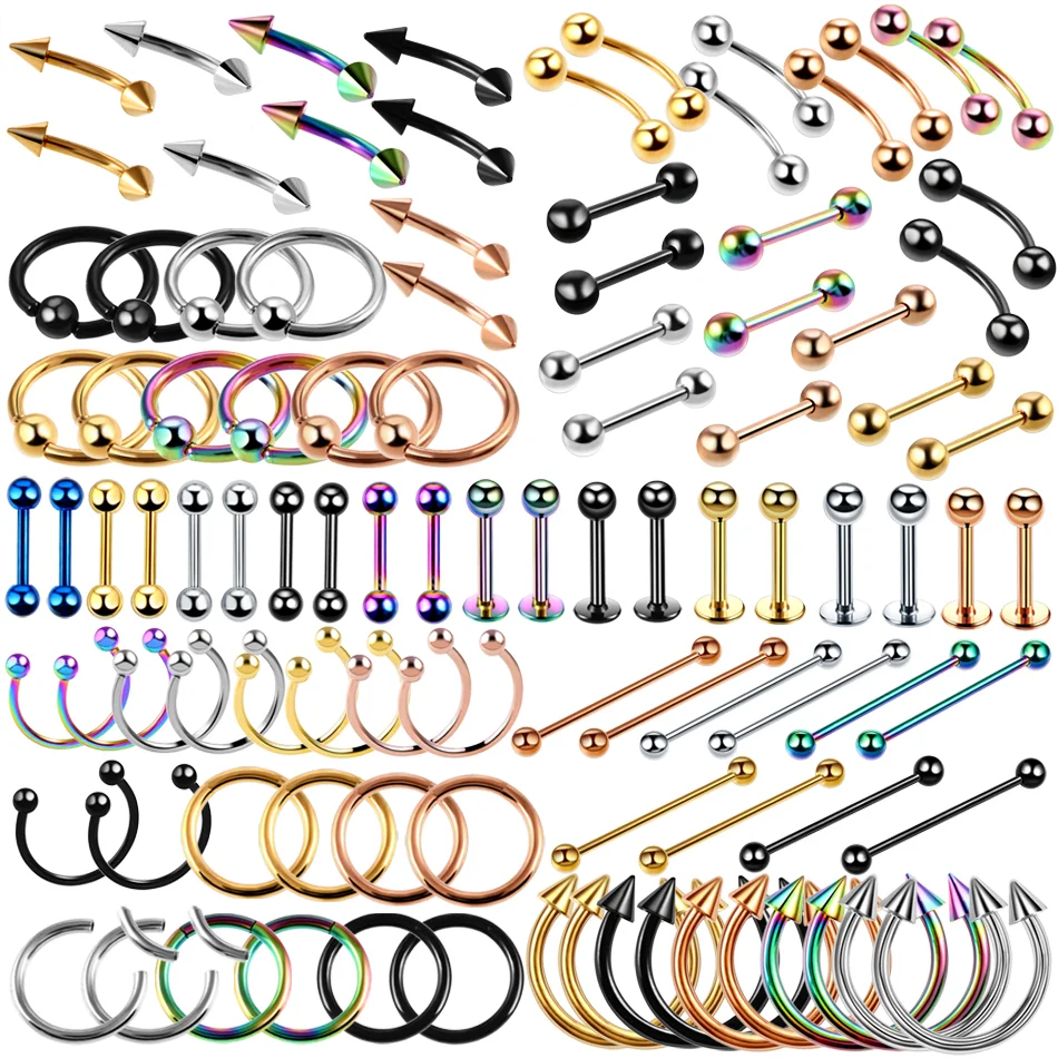 

2020 Hera Silver Jewelry Multicolor Ear ring Nose ring Eyebrow Ball Lip Body Piercing Jewelry