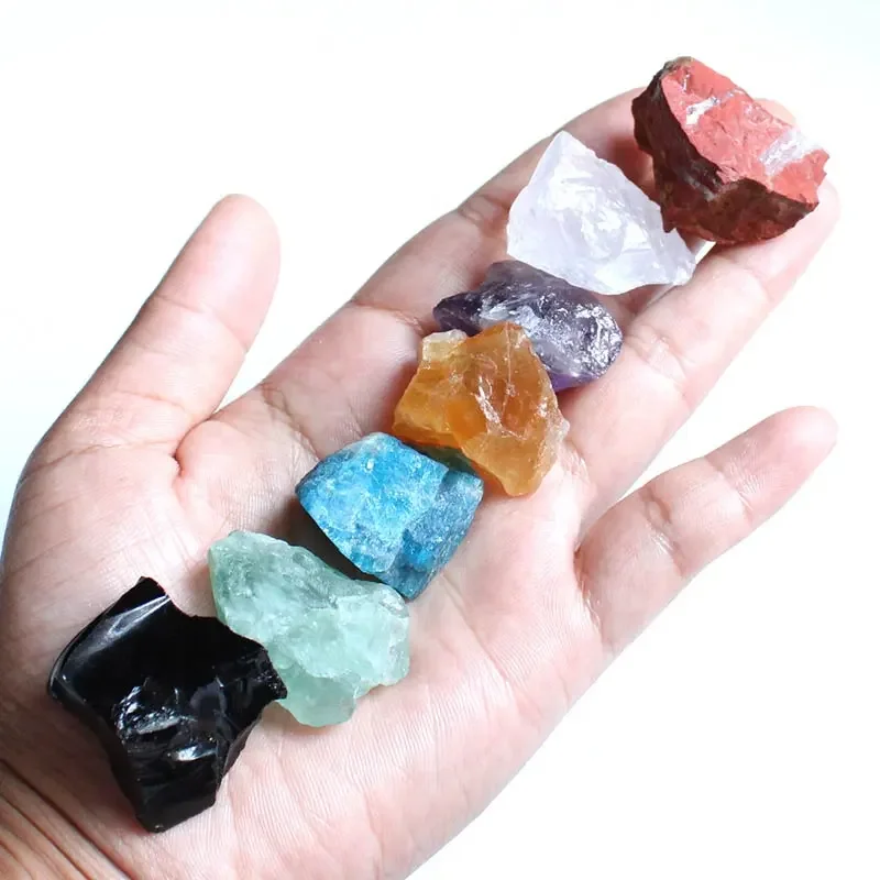 

Bulk Wholesale Price Natural Mixed Multi Seven Chakra Rough Raw Gemstone Rock Stone Reiki Set For Healing