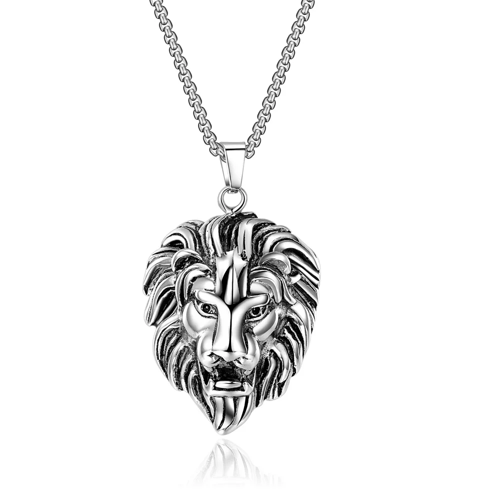 

2022 Jewelry Exquisite stainless steel lion head hip-hop necklace European and American personality accessories