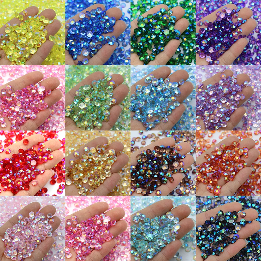 

XULIN 2021 2mm-6mm 16Kinds New Transparent Bottom Jelly AB Color Resin Flatback Wholesale Rhinestone With DIY Jewelry DIY