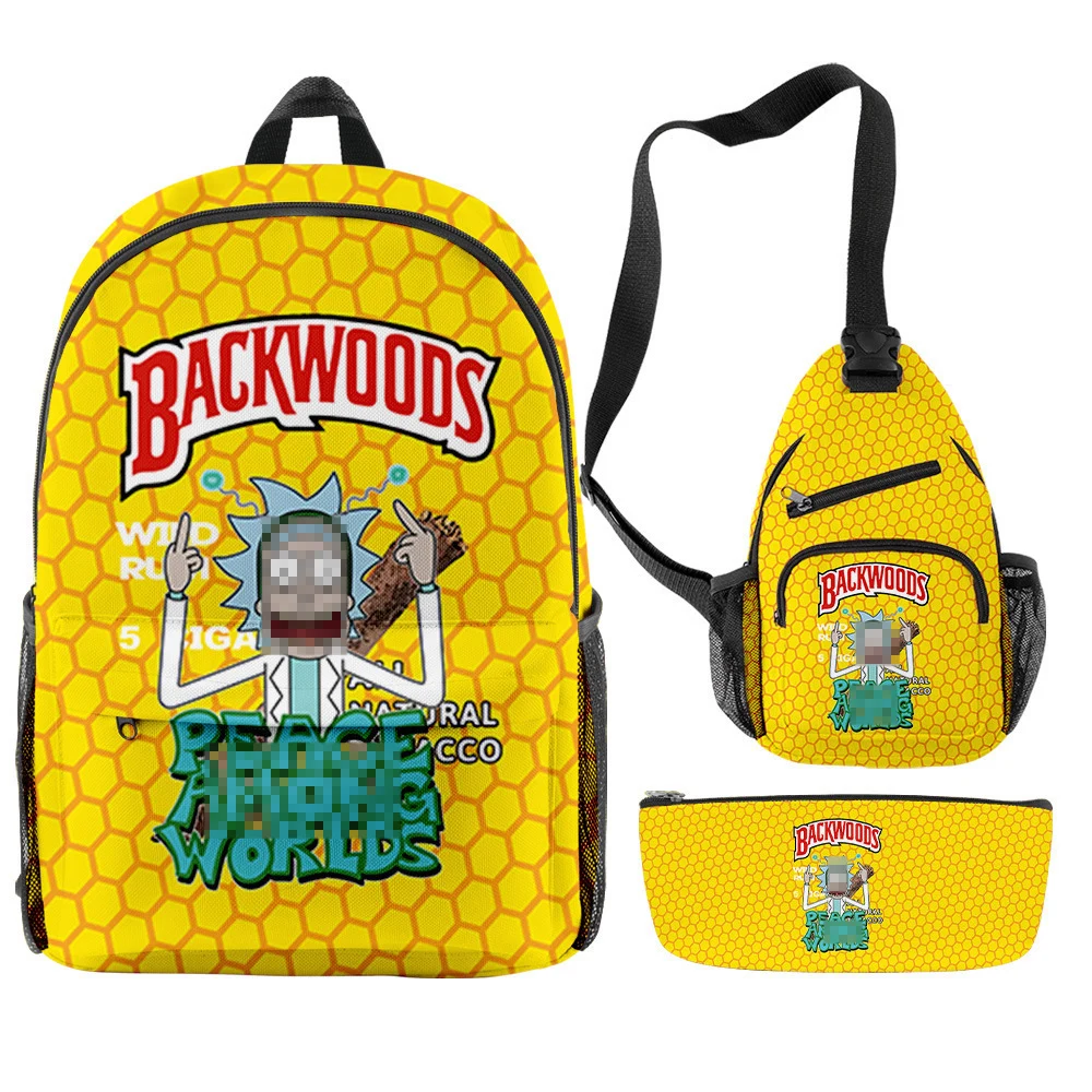 

Hot Selling 3D Cartoon Design Printing School Backpack Set Backwoods 3 In 1 Backpack Set