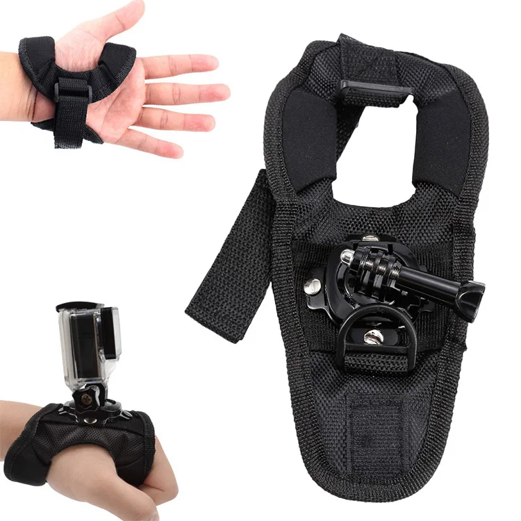 

Large Size 360 Degree Rotation Hand Strap Glove Adjust Length Wrist Band Strap for GoPro Hero 4/3+/3/2/1 SJ4000 SJ5000 SJ6000, Black