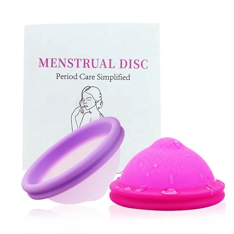 

Feminy Disco Menstrual Disc Cup Flat Fit Medical Grade Silicone Period Menstrual Disc Soft Menstruation Disk custom, Rose, black, clear