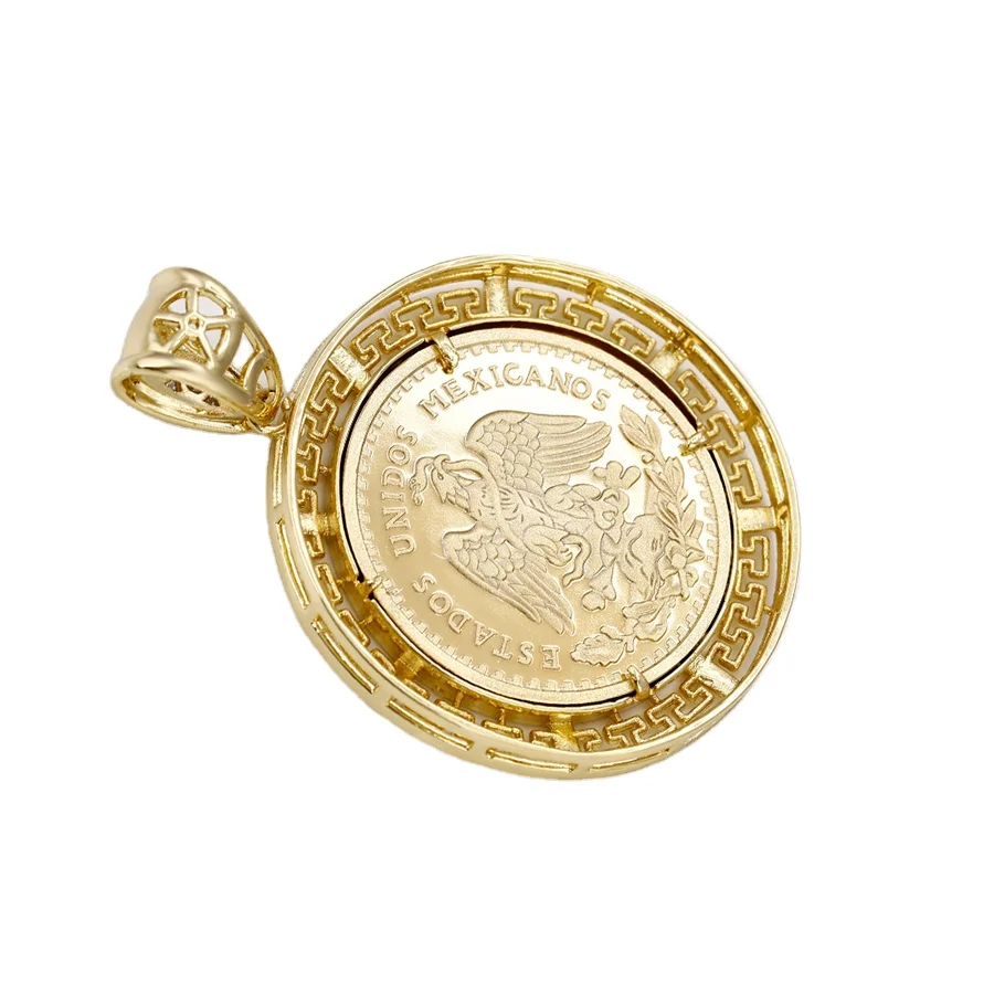 

33126 xuping fashipon 14k gold plated Mexico Coin pendant eagle gold design pendant for men