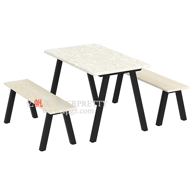 
China Fiberglass Coloured Canteen Restaurant Dining Tables and Chairs Sale 