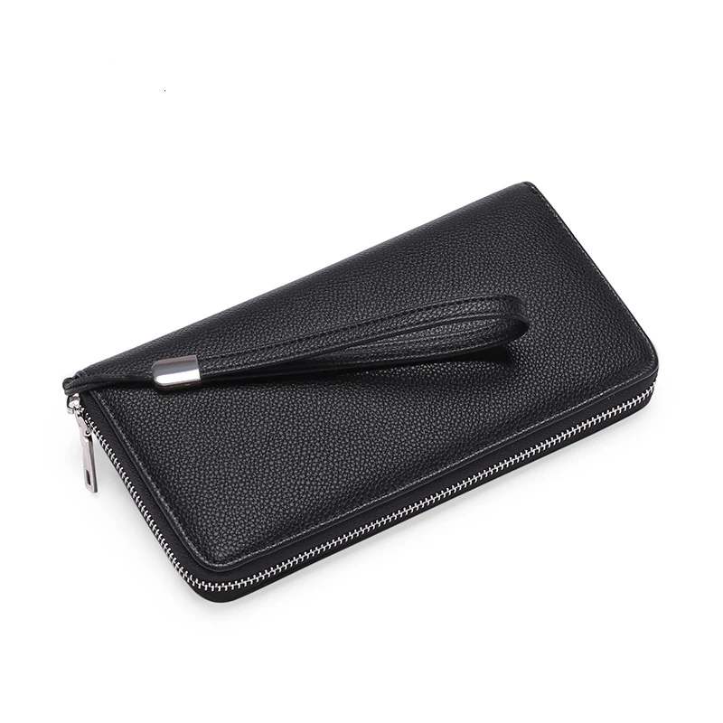 

Long Slim Wallets RFID wallets Handmade Credit Card Holder for Men Women, Black,customized color