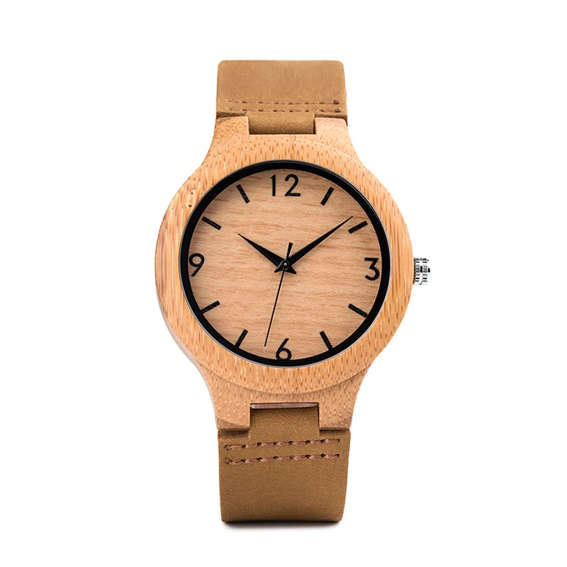 

Reloj Para Hombre Best Selling Luxury Wooden Watch Leather Case Back Wood Wrist Watches For Men Relojes Hombre