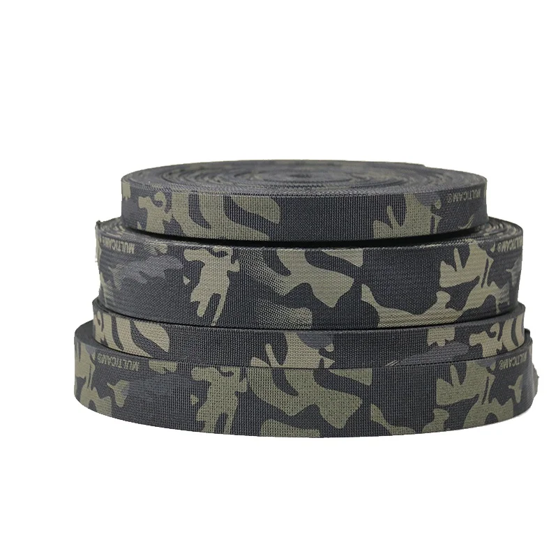 

Factory supply custom camouflage color nylon webbing Tape for bag and backpack